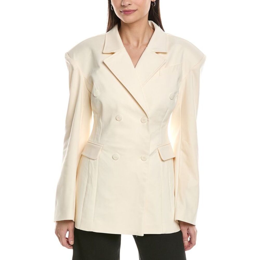 Weworewhat Womens  Double-Breasted Blazer, White